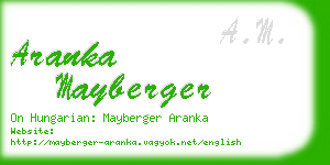 aranka mayberger business card